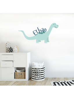 Dinosaur Fabric Name Sticker