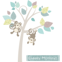 Monkey Tree Fabric Wall Stickers