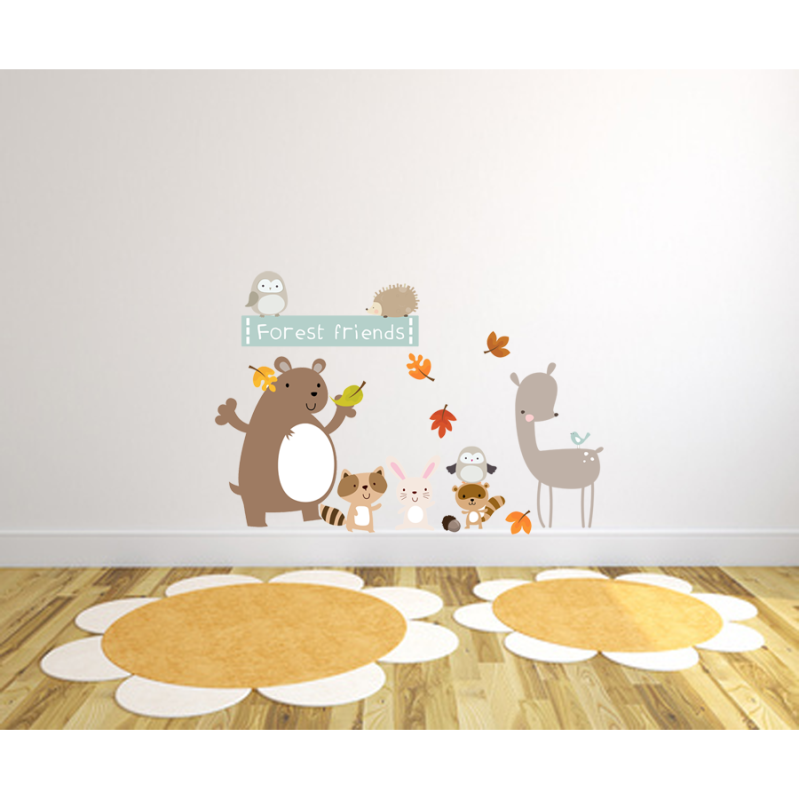 Forest Friends Fabric Wall Stickers