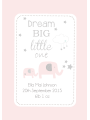 Personalised Dream Big Little One Elephant Print