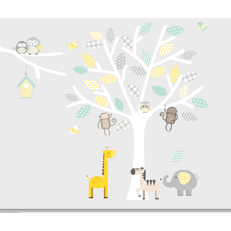 Animal Train Fabric Wall Sticker