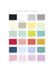 Text Colour Chart