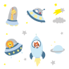 Space Buddies Wall Stickers