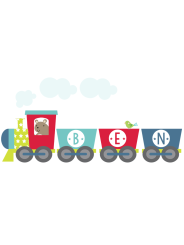 Train Name Fabric Wall Sticker