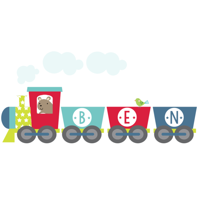 Train Name Fabric Wall Sticker