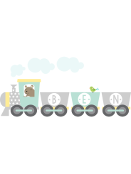 Train Name Fabric Wall Sticker