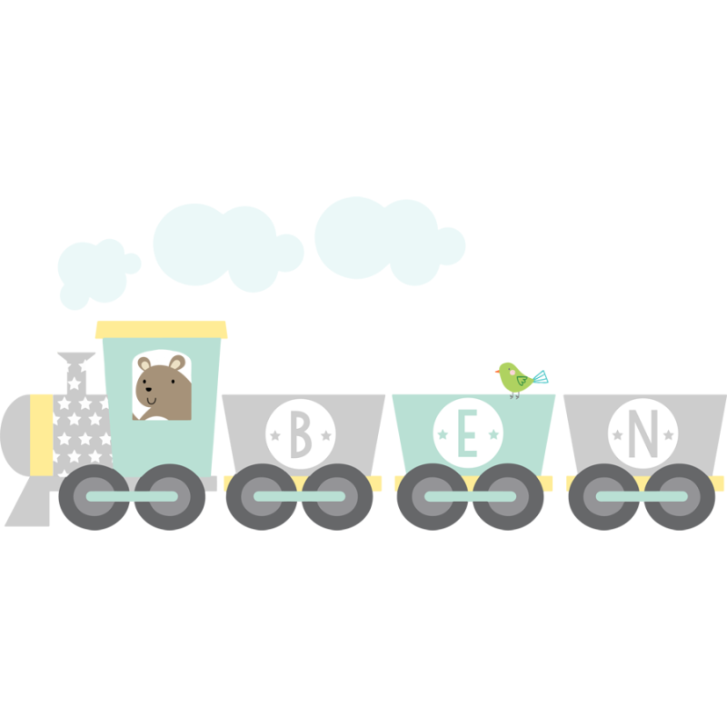 Train Name Fabric Wall Sticker