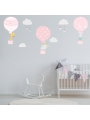 pink Hot Air Balloon Wall Stickers