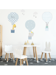 blue Hot Air Balloon Wall Stickers