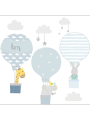 blue Hot Air Balloon Wall Stickers