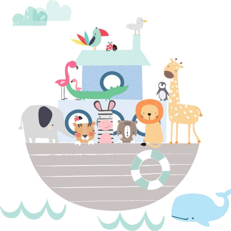 Noah's Animal Ark Fabric Wall Sticker