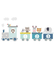 Zoo Train Fabric Wall Sticker