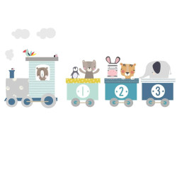 Zoo Train Fabric Wall Sticker