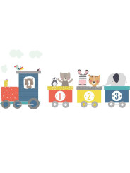 Zoo Train Fabric Wall Sticker