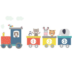 Zoo Train Fabric Wall Sticker