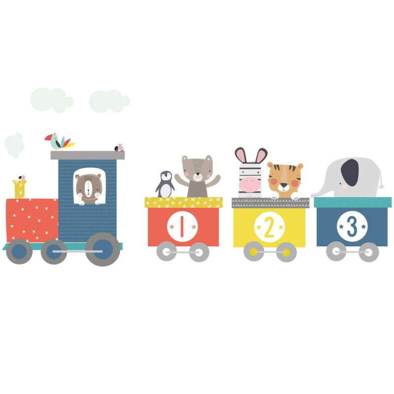 Zoo Train Fabric Wall Sticker