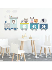 Zoo Train Fabric Wall Sticker