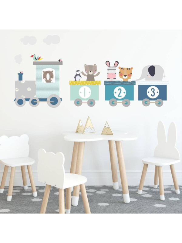 Zoo Train Fabric Wall Sticker