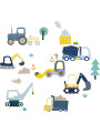 Diggers At Work Fabric Wall Stickers