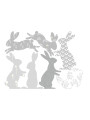 Grey Rabbit Fabric Wall Stickers