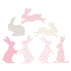 Rabbit Fabric Wall Stickers