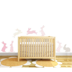 Rabbit Fabric Wall Stickers
