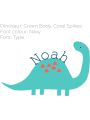 Dinosaur Fabric Name Sticker