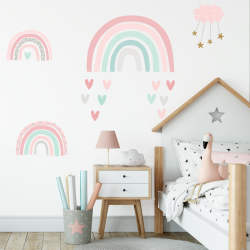 Rainbow fabric wall stickers