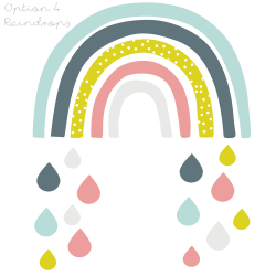 Rainbow fabric wall stickers