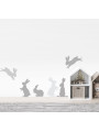 Grey Rabbit Fabric Wall Stickers