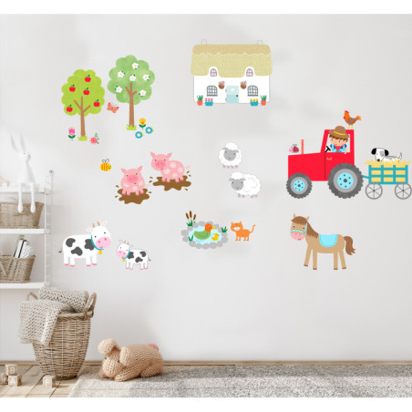 Farmyard Fun Fabric Wall Stickers