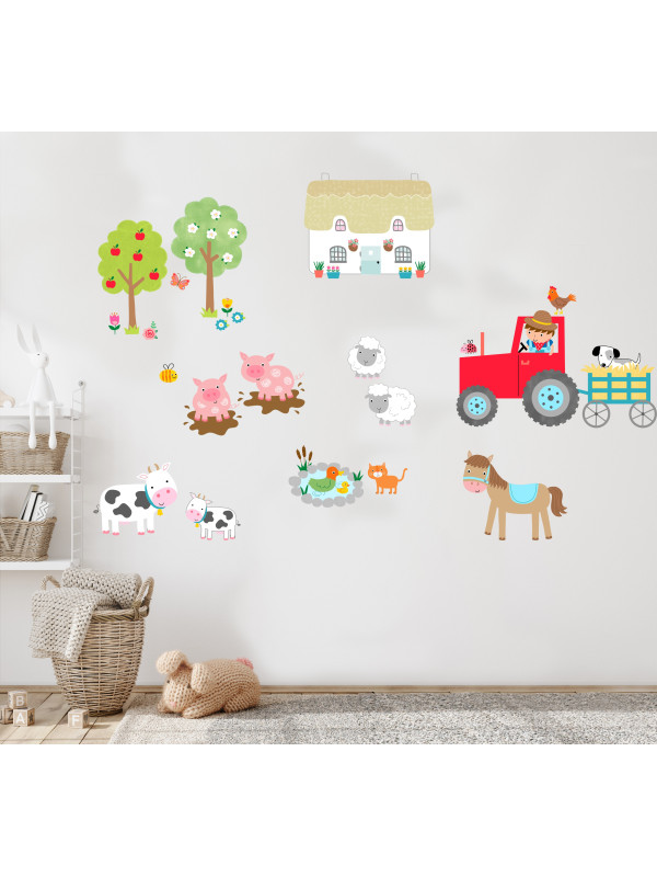 Farmyard Fun Fabric Wall Stickers